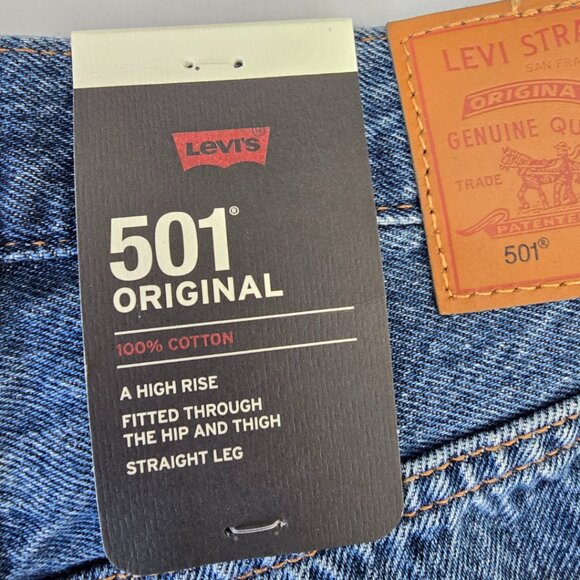 NWT Levi's Premium 501 Original Straight Jeans Womens 27 Blue 90s - Picture 3 of 8